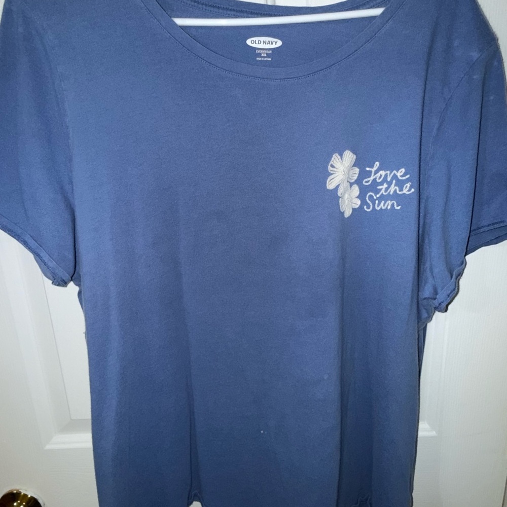 Old Navy Navy Blue 'Love the Sun' Floral Graphic Tee